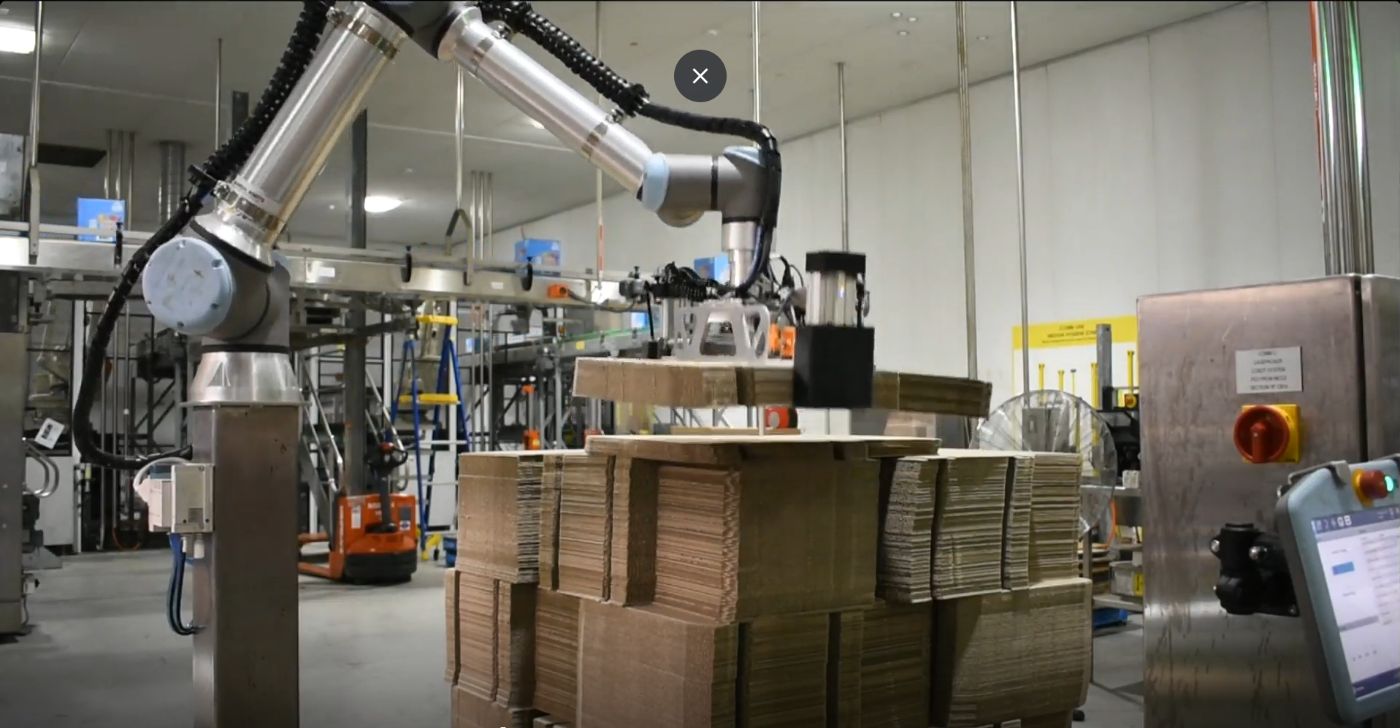 Cobot erecting and stacking cases